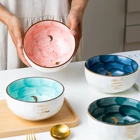 starry sky creative ceramic bowl large capacity nordic style breakfast fruit salad bowl noodle soup bowl kitchen tableware