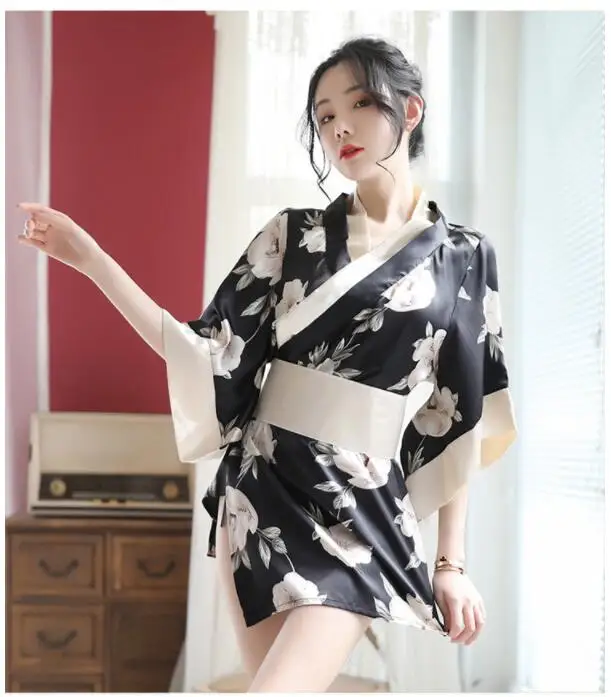 Милое японское кимоно женские комплекты одежды для сна с принтом сексуальное