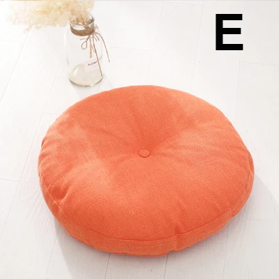 E Removable& Washable Round Shape Cotton Linen Seat Cushion with Core Tatami Cushion Pillow Home Decoration Soft Car Sofa Cushion - Цвет: E