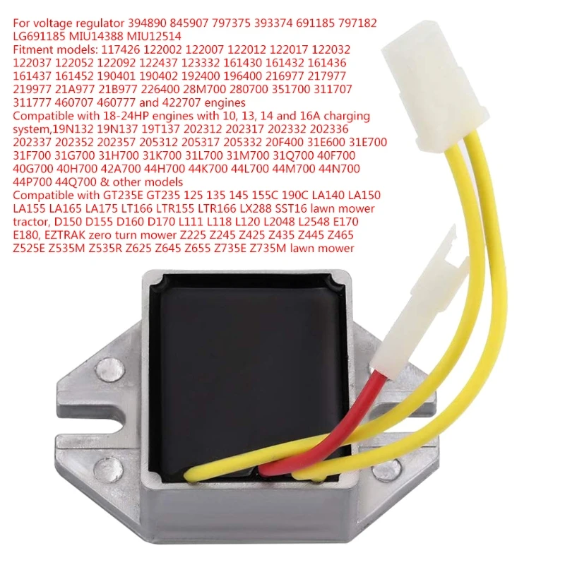 

K1KA Super Practical Voltage Regulator Rectifier Compatible with 394890 845907 797375 393374 691185 797182 MIU14388 MIU1251