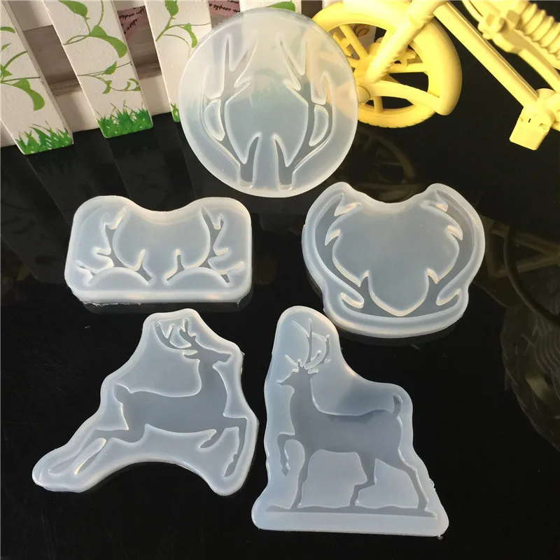 Новое поступление дизайн Рождественская moose силиконовая форма пара рогов