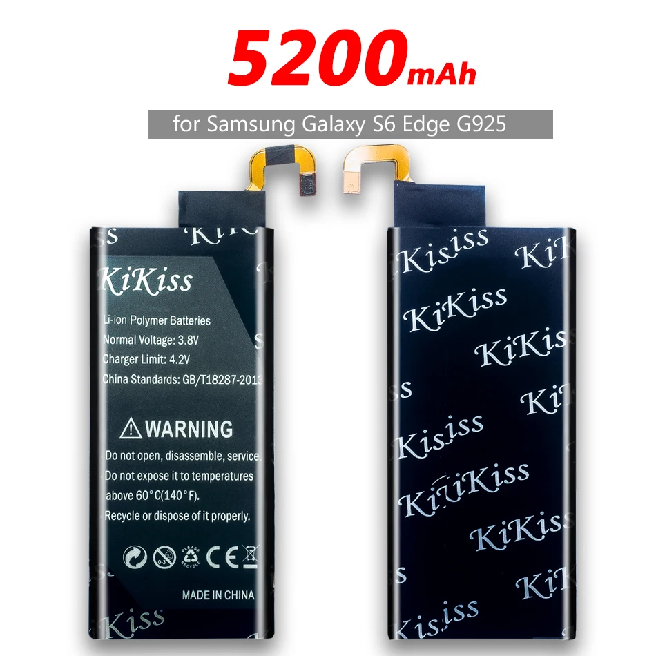 KiKiss батарея для samsung Galaxy S6/S6 Edge Высокая емкость батареи мобильного телефона G920 G920f G925 G925S EB-BG920ABE EB-BG925ABA