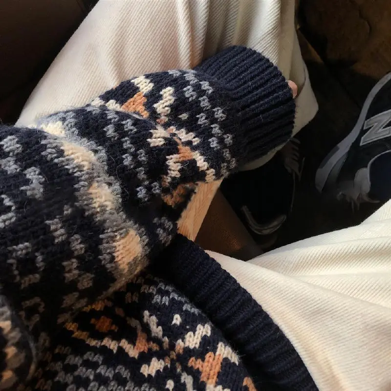 Свитер женский жаккардовый вязаный Повседневный Осень-зима | Женская одежда