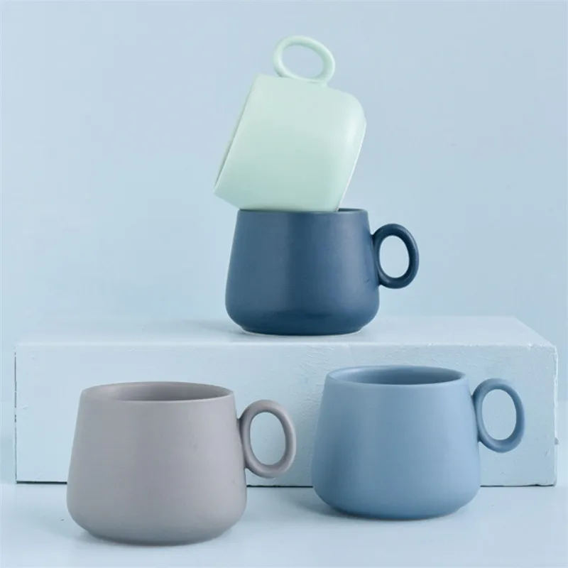 Керамическая кружка Макарон матового цвета для кофе молока Минималистичная