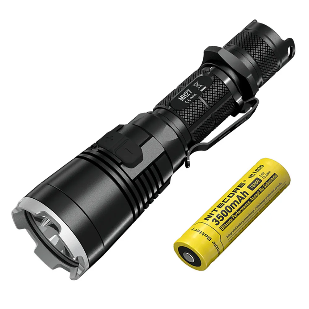 NITECORE MH27 тактический фонарь красный зеленый синий свет CREE XP-L HI V3 светодиодный Макс 1000 люмен дальность луча 462 м ручной фонарь - Испускаемый цвет: MH27 NL1835
