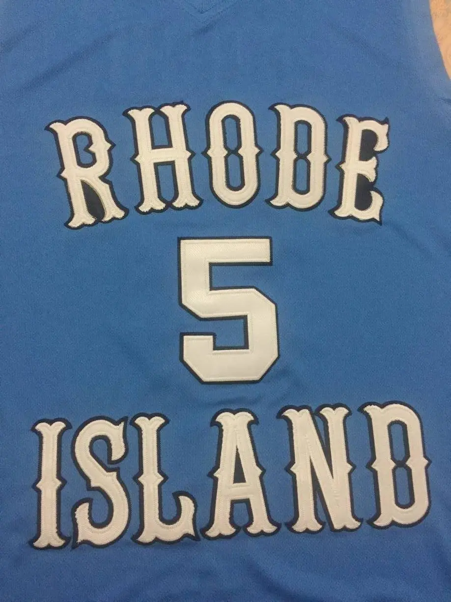 

5 Lamar Odom Rhode Island College bule Basketball Jersey Mens Stitched Custom Any Number Name