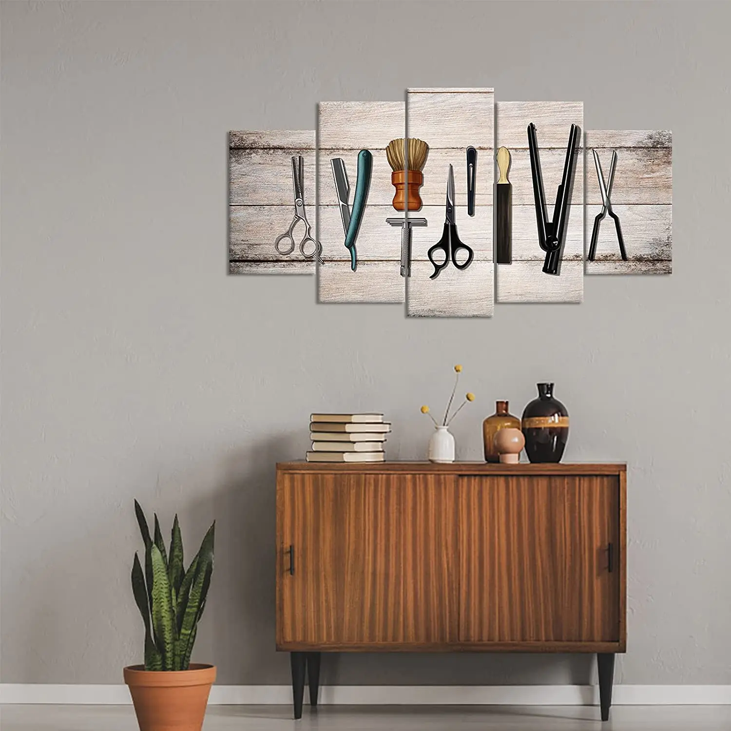 Винтажный парикмахерский инструмент для стрижки волос без рамки 5 шт. HD плакаты