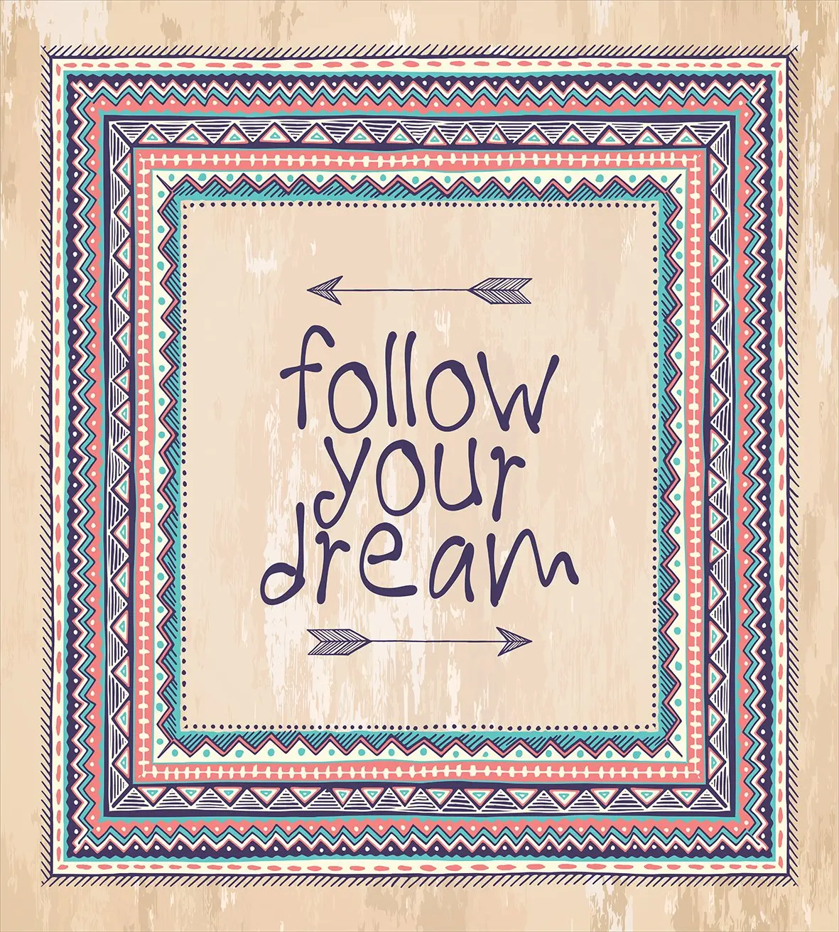 Набор племенных пододеяльников Вдохновляющие Слова следуйте за Вашей Мечтой и