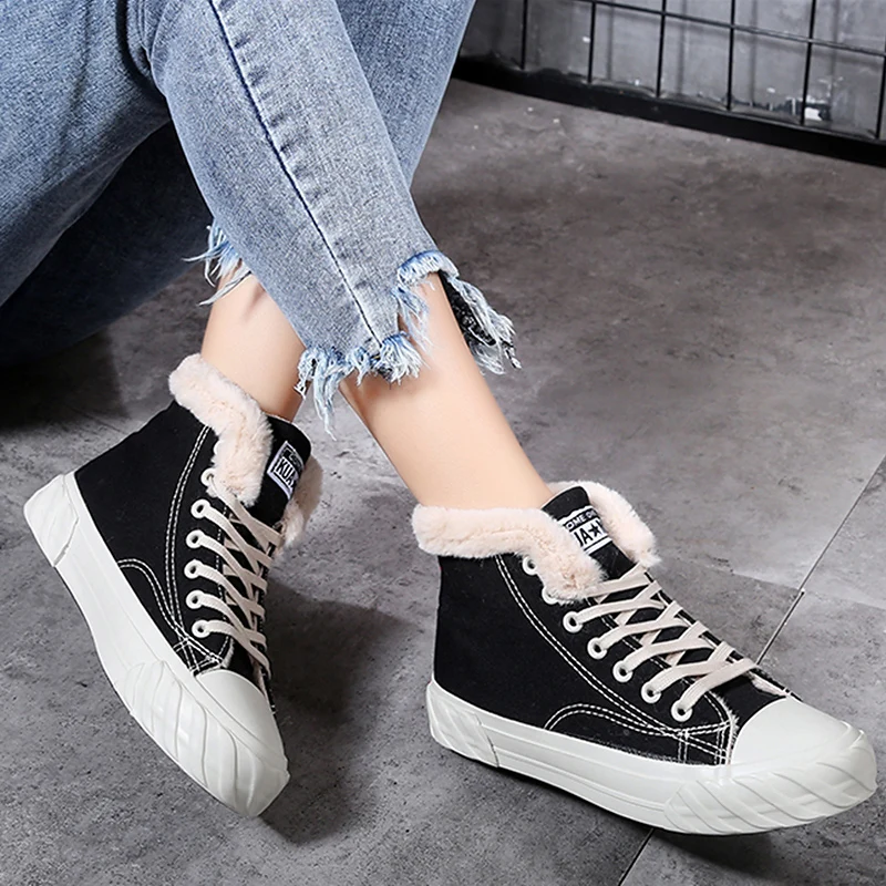 Winter New Plus Velvet Shoes Off White Flat Warm Casual Women's Botte Hiver Femme Snow Boots Laarzen Dames Oxford Boot | Обувь