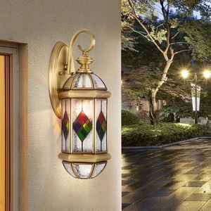 Светодиодный настенный светильник, медный уличный водонепроницаемый IP55 светильник для крыльца, современный светодиодный настенный светильник для коридора, двора, сада, уличное освещение