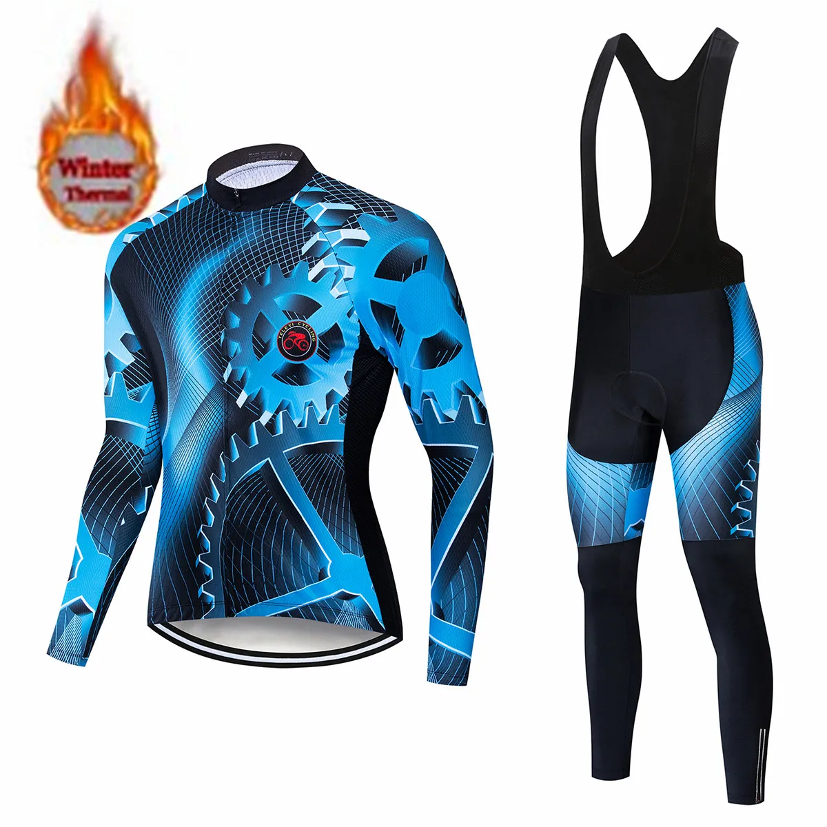 Велосипедная Мужская теплая флисовая одежда для велоспорта с длинным рукавом