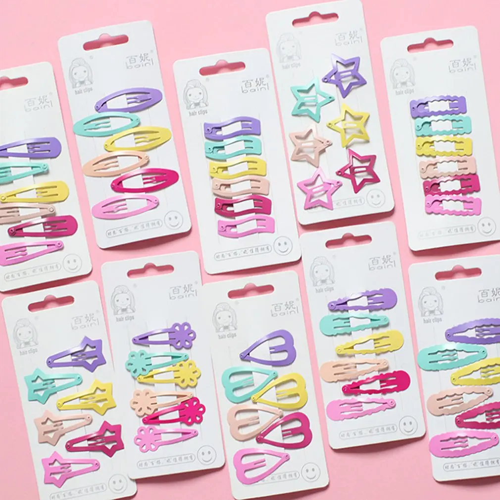 

Cute Children Hair Clip Pentgram Heart Shape Hair Accessories Headwear Baby Cartoon Kids Baby Girls Hairpins Full Cover Clips