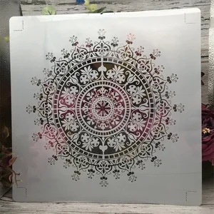 Трафареты для настенной росписи, 1 шт., 30 х30 см, с изображением колеса мандалы, короны, раскраска для скрапбукинга, тиснильный альбом