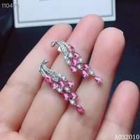 kjjeaxcmy fine jewelry 925 sterling silver inlaid natural pink sapphire earrings popular girl new eardrop support test