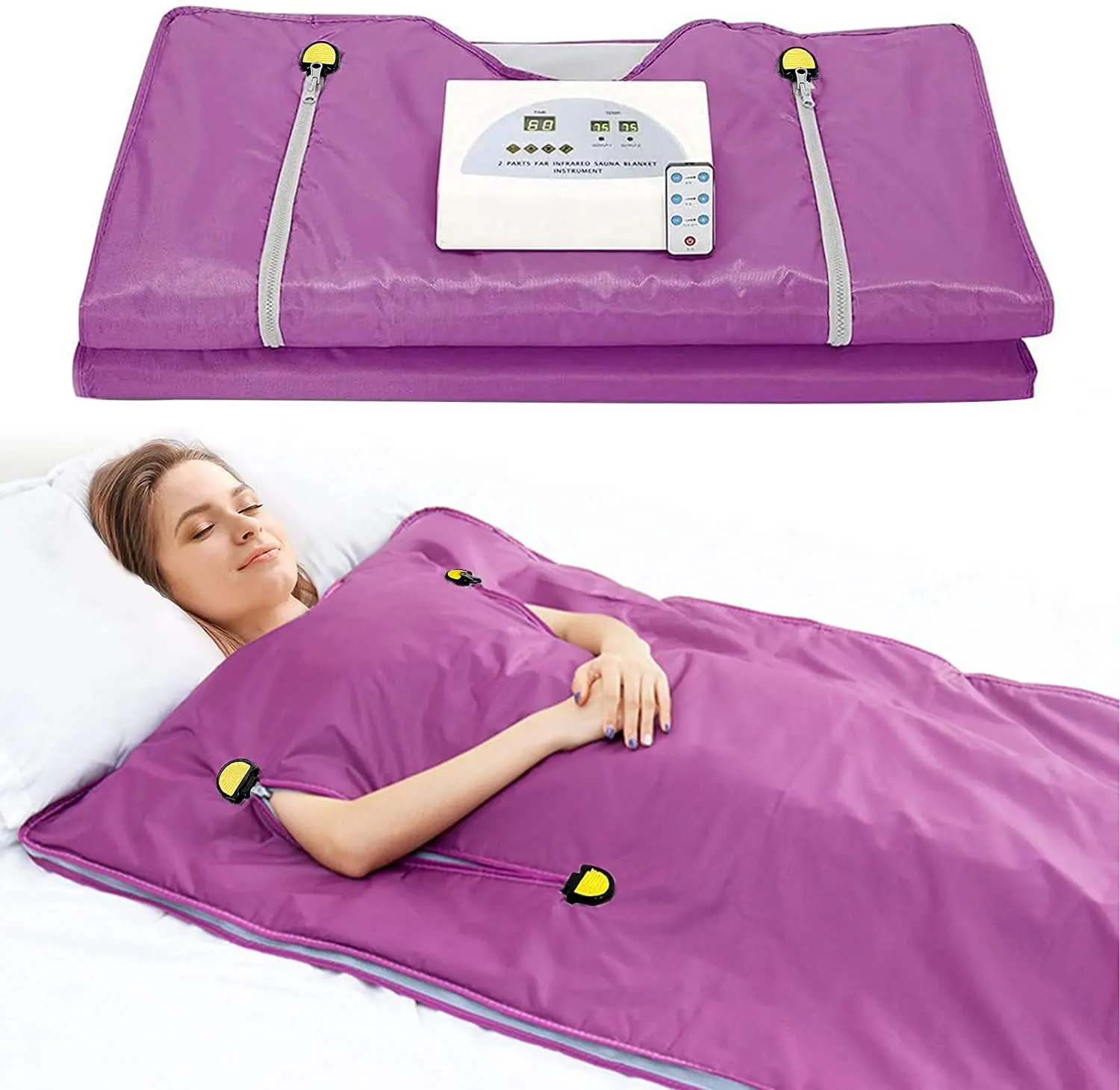 Manta t&eacute;rmica port&aacute;til para Sauna, manta t&eacute;rmica Digital mejorada para el cuidado del cuerpo, moldeador con Control remoto-1