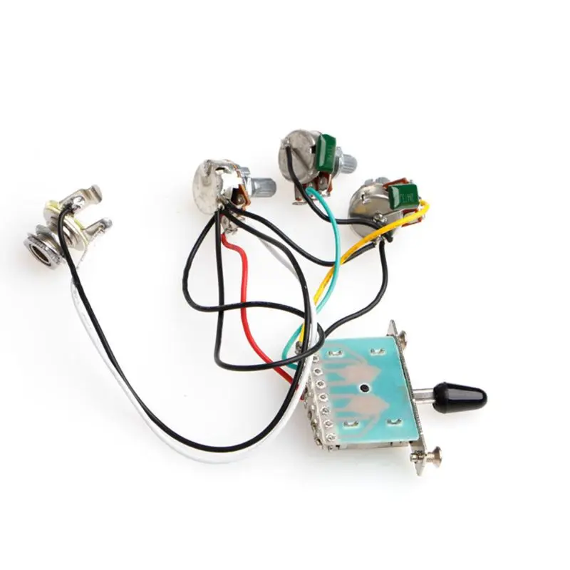 

5-Way Switch 250k Pots Knobs Wiring Harness Pickup for Strat Guitar