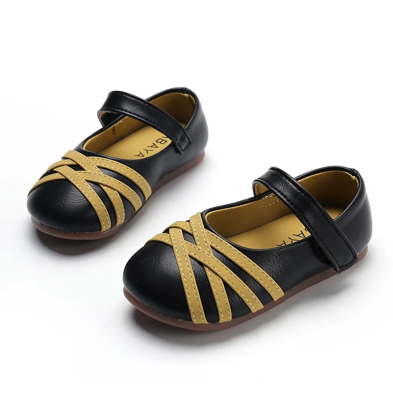 

Children's Princess Shoes Autumn 2021 Fashion Velcro Girl Soft-Soled Shoes Children's Simple And Atmospheric Dance Shoes