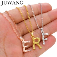 juwang 2021 vintage clavicle chain necklace 26 letter alphabet initial pendant chokers necklaces for women men jewelry collar