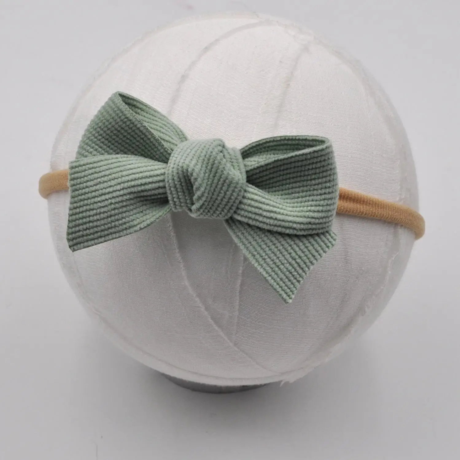 20 шт./лот тканевый бант нейлоновая повязка для волос новорожденных вельветовый