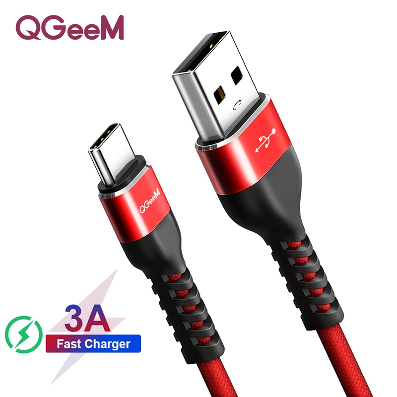 QGEEM usb type-C кабель USB-C для быстрой зарядки мобильных телефонов USB кабель для samsung Galaxy S9 huawei mate 20 Xiaomi usb type-C