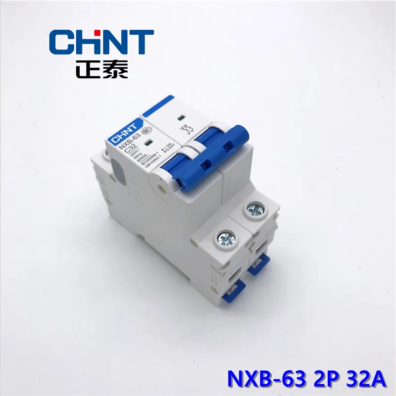 CHNT миниатюрный автоматический выключатель DZ47 NXB-63 Type C 2P 6A 10A 16A 20A 25A 32A 40A 63A бытовой