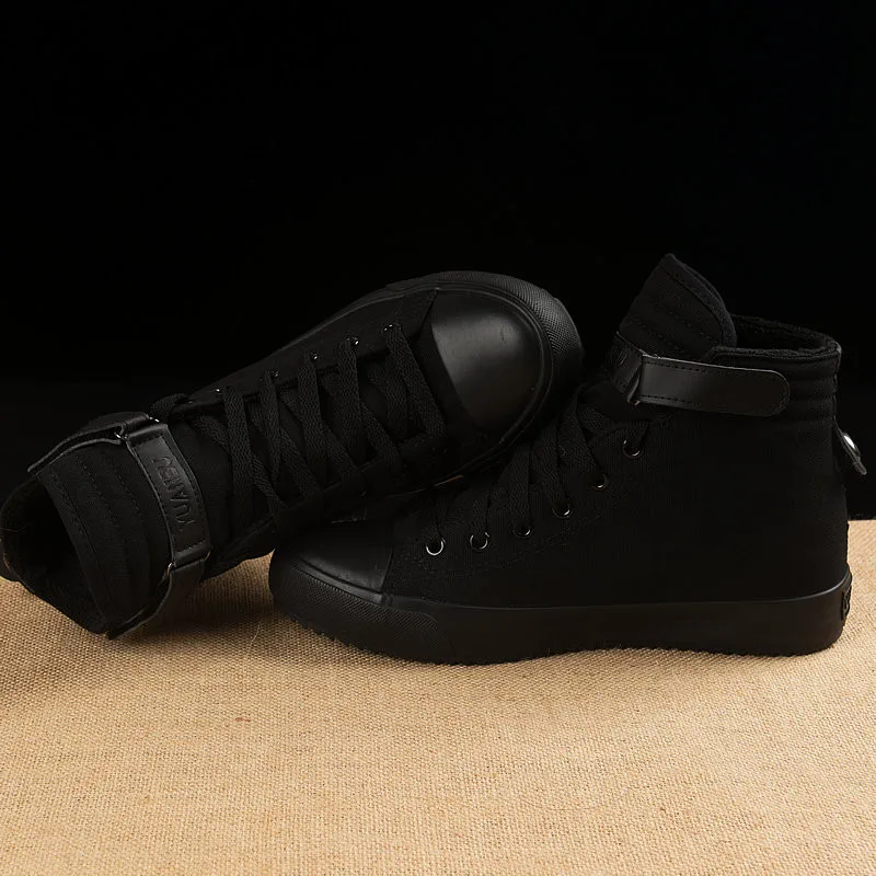 Новые мужские высокие кроссовки на шнуровке теплые холщовые ботильоны толстом