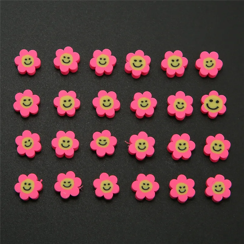 

50pcs/lot Colorful Smile Face Clay Beads Spacer Loose Beads DIY Bracelet Necklace For Jewelry Making Accessories
