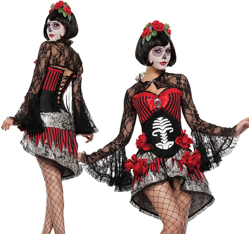 Женский карнавальный костюм в стиле Family Day Of The Dead вечерние костюмы вампира ужаса