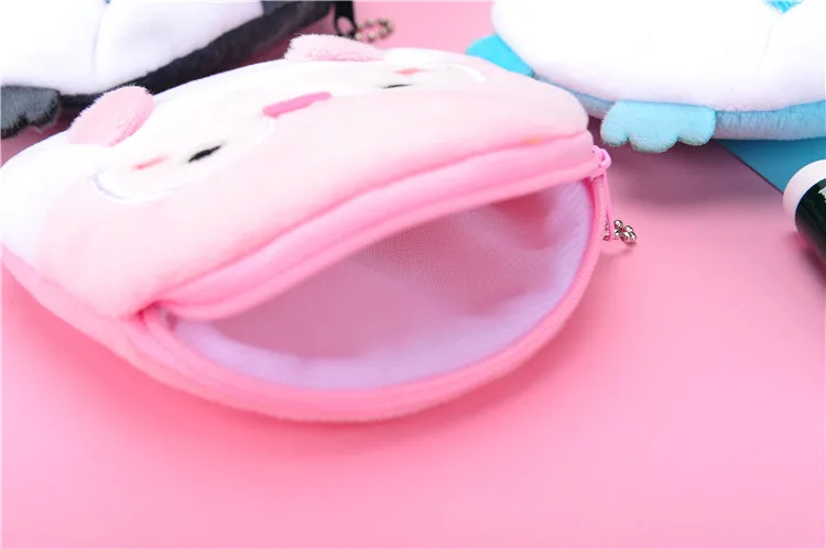 

1PCS Plush coin purse ladies small square solid color cute penguin coin purse zipper lipstick earphone small bag children's gift