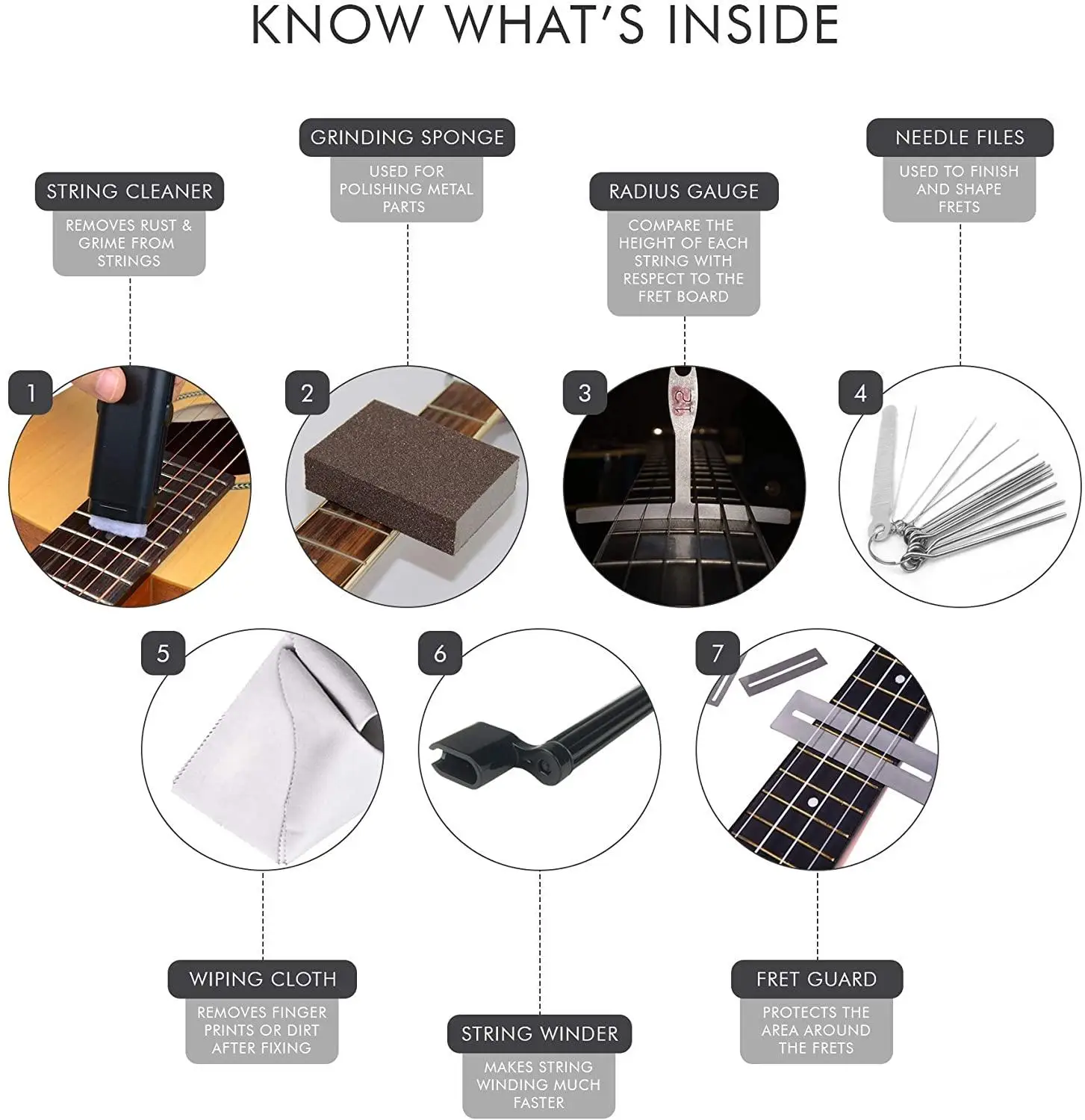 

45Pcs Guitar Repairing Maintenance Tool Kit,Guitar Setup Kit Repair Tools with Carry Bag Large Care Set of Tools