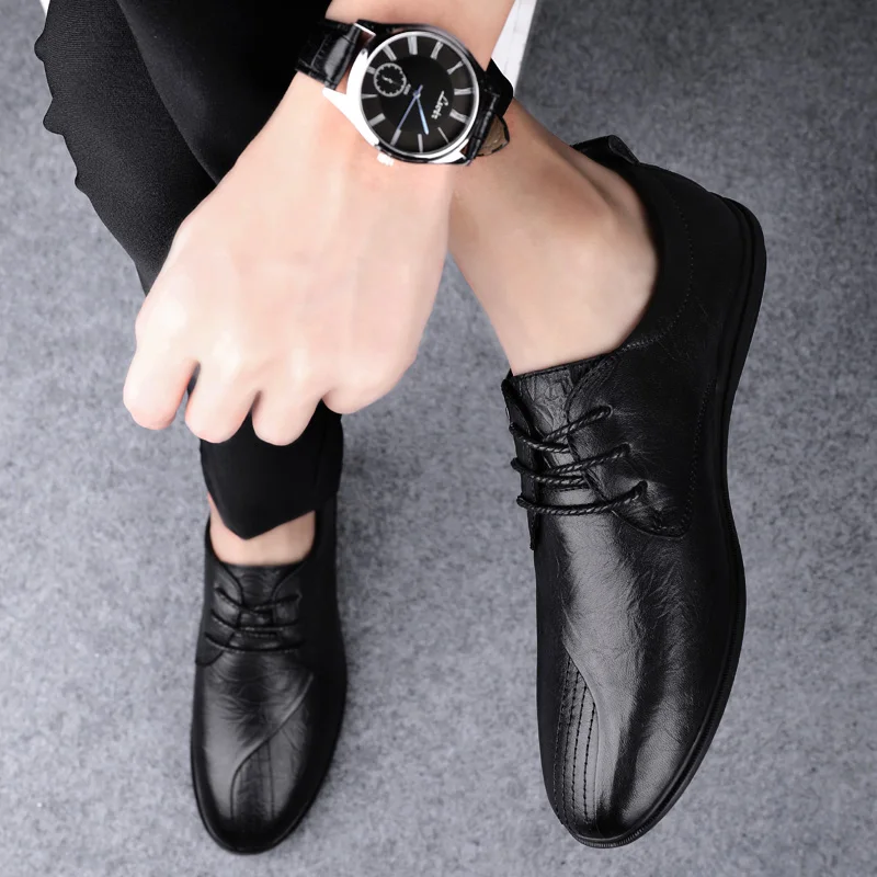

Men Casual Casual Shoes Causal For Men Zapatos Informales De Hombre Shoe Man Leather Black Mens Fashion Sapato Leisure