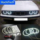 HochiTech супер яркий белый цвет светильник SMD светодиодный ангельские глазки для BMW E30 E32 E34 1984-1990 стильные Автомобильные фары дневного светильник