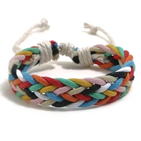 couple multicolor wax line braid bracelet bangle ethnic adjustable unisex cuff hand jewelry gift dropshipping