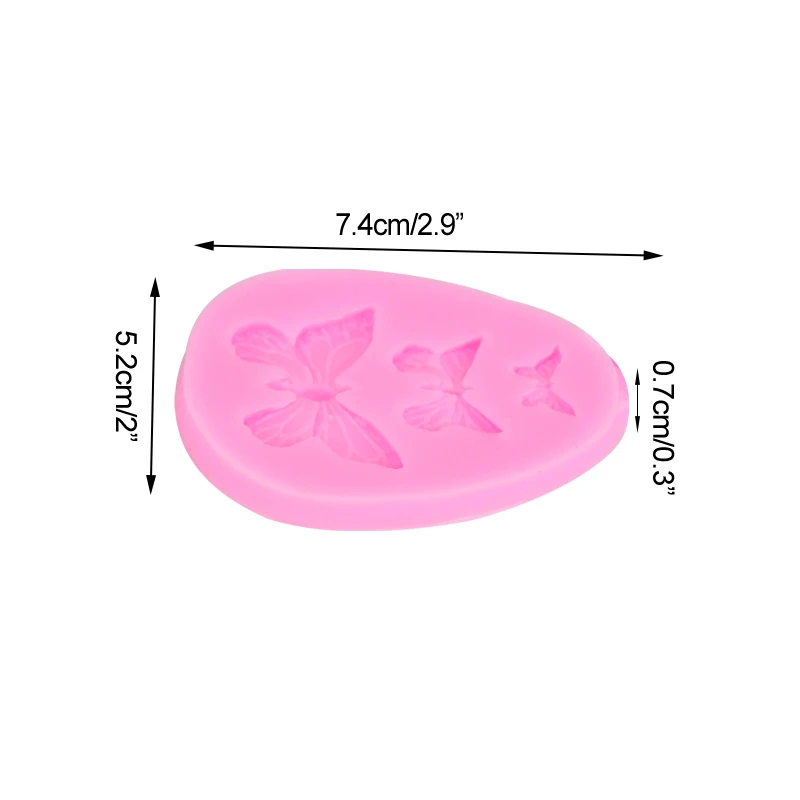 

1pc 3D Butterfly Cake Mold Pink Silicone Chocolate Candy Fondant Mould Polymer Clay Molds Cake Decoration Kitchen Baking Tools