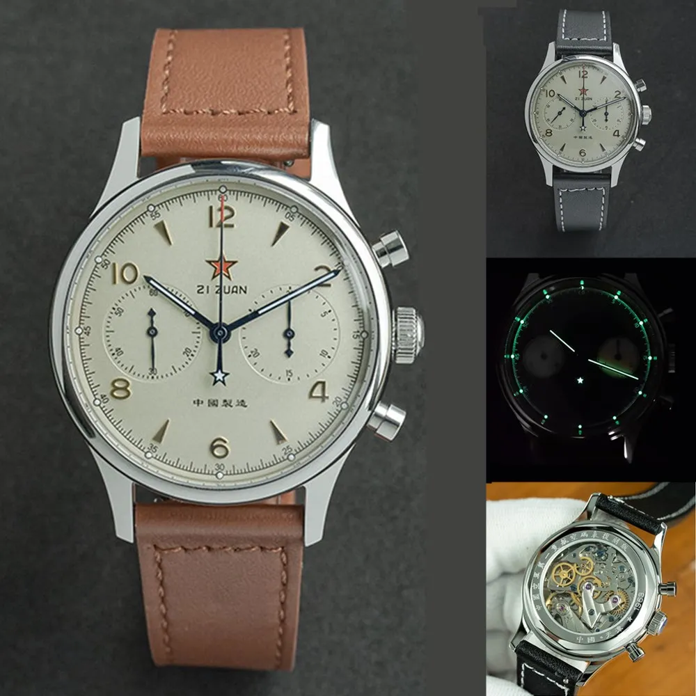 

Fashion Pilot Men's Mechanical Watch Luminous Chronograph Men Sapphire Clock Seagull ST1901 Sports Male Military Sports Watches