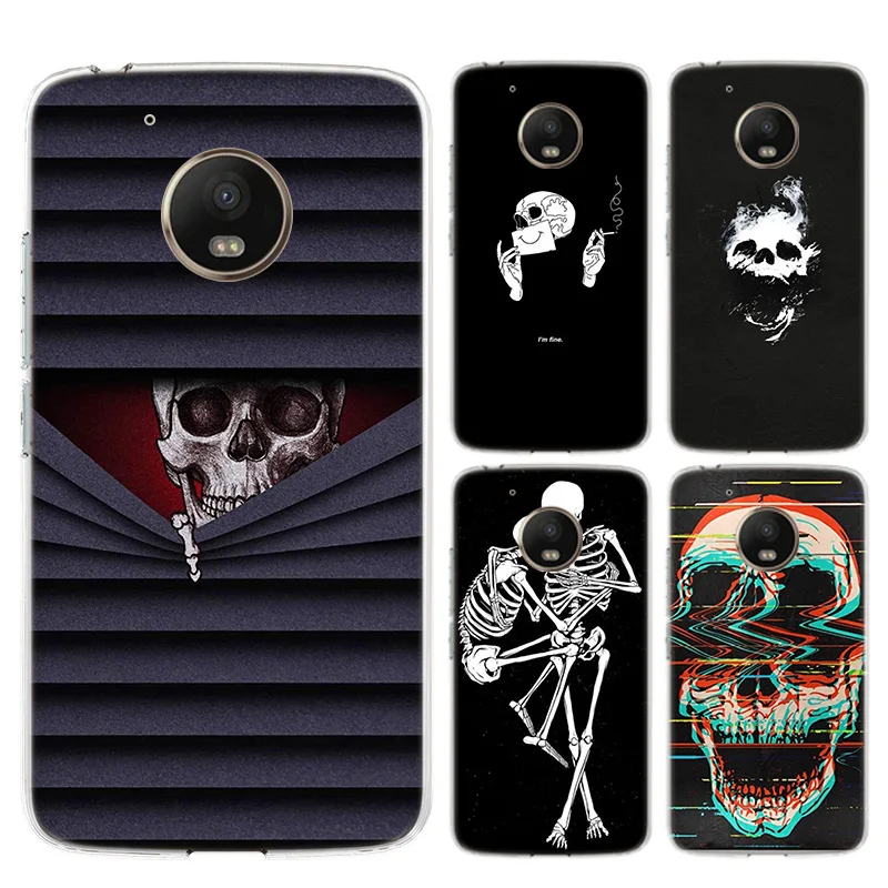 Модный мягкий термополиуретановый чехол с черепом для Motorola Moto G8 G7 Power G6 G5 G5S E4 E5 Plus