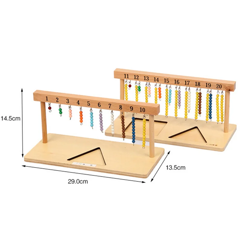 Детская игрушка Монтессори 1-20 бусины подвесная рама дерево для раннего детского
