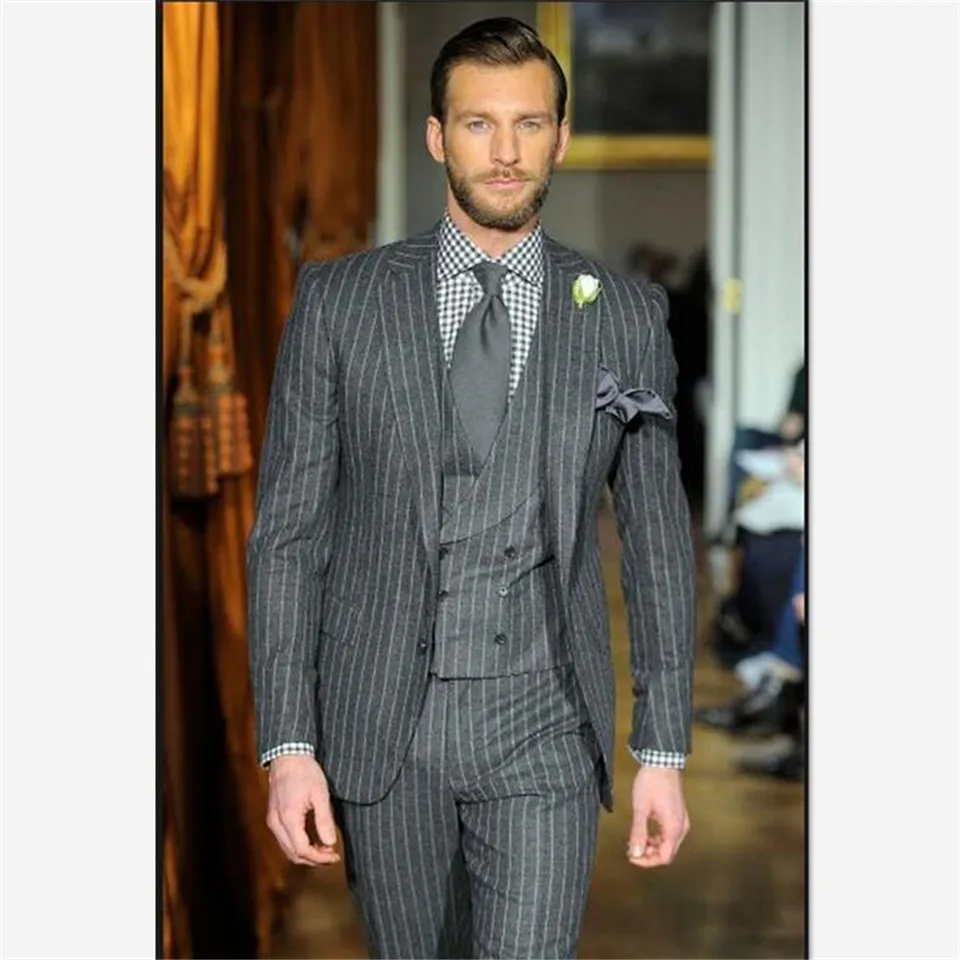 Последний дизайн пальто брюки цвета слоновой кости бежевый мужской костюм Slim Fit 3