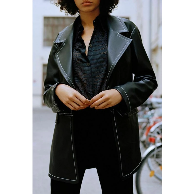 Новинка 2019 модные женские куртки Jacker гладкие мотоциклетные искусственная кожа с
