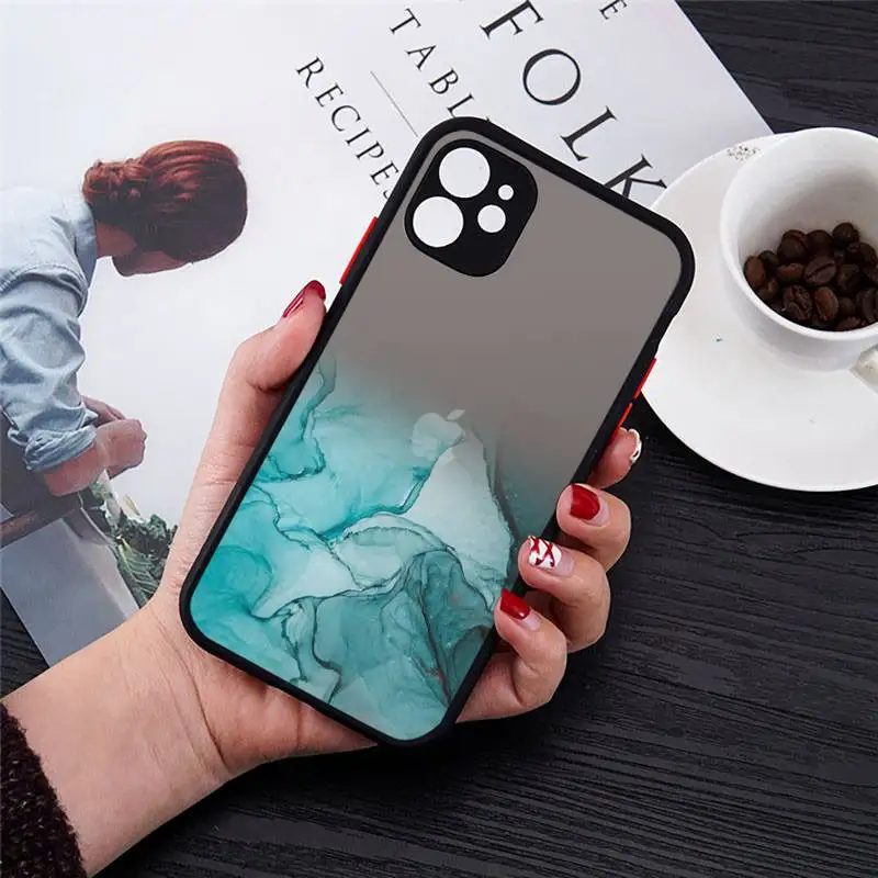 

Marble Gradient art fashion pattern Phone Case matte transparent For iphone 7 8 11 12 plus mini x xs xr pro max cover