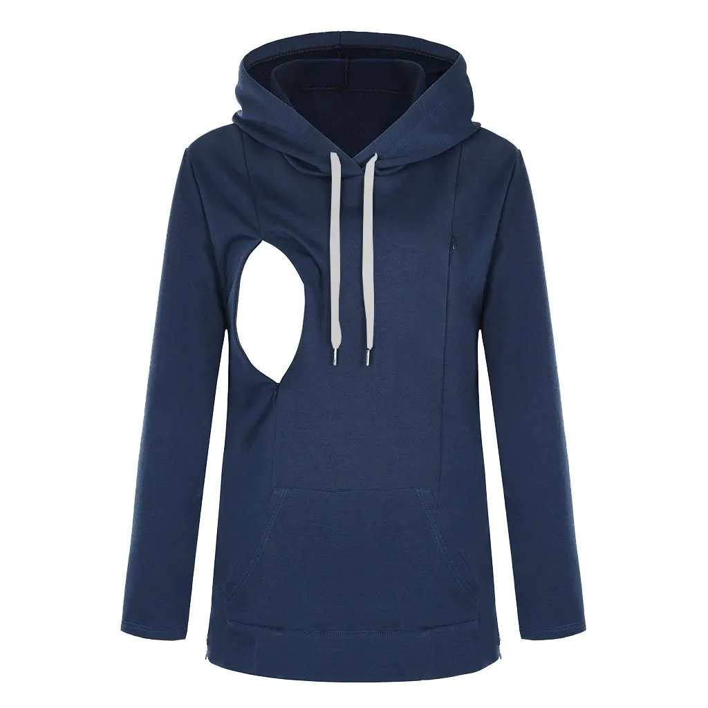 

Women Hoodies Clothes Maternity Sweatshirt Winter Thick Warm Hoodie Zipper Nursing Sweatshirts With Pockets For Breastfeeding