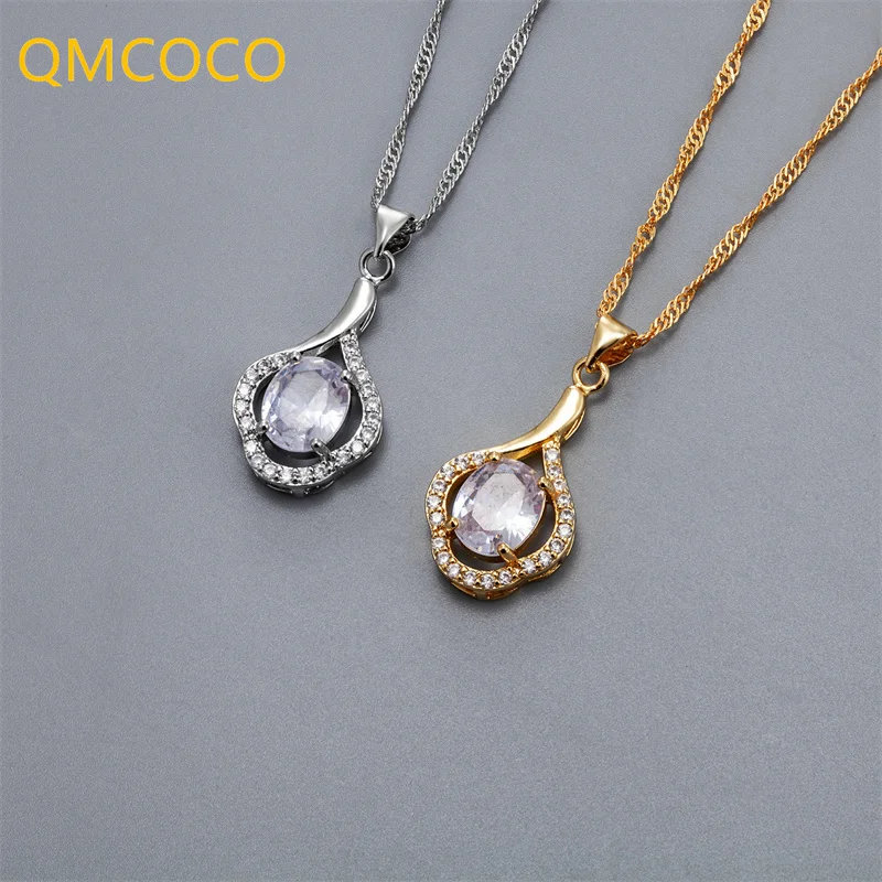 

QMCOCO ожерелье серебряного цвета для женщин новые модные ювелирные изделия для Вечерние Элегантные Очаровательные милые подарки фотография ...