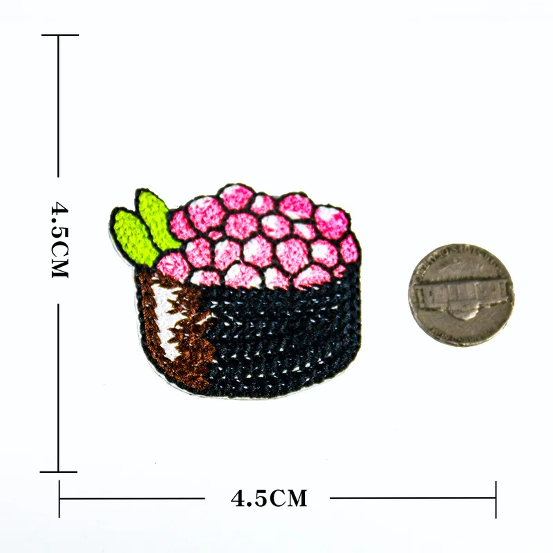 Вышитые нашивки для суши с лососем 4 шт. аппликация утюга ручная работа товары