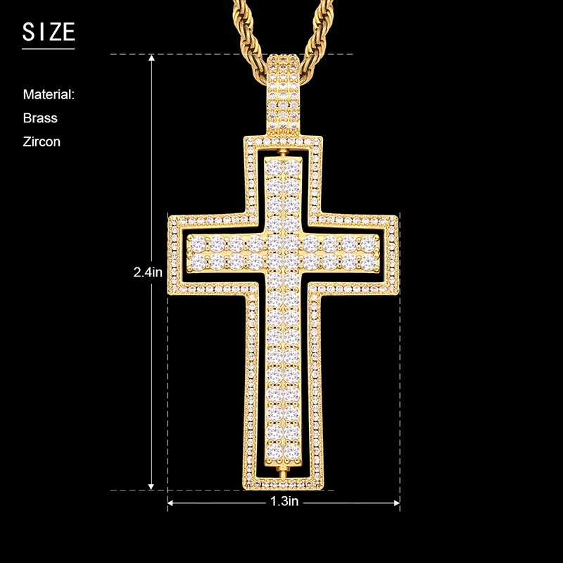 Цепочка с подвеской в виде креста Иисусом стиле хип-хоп | Украшения и аксессуары