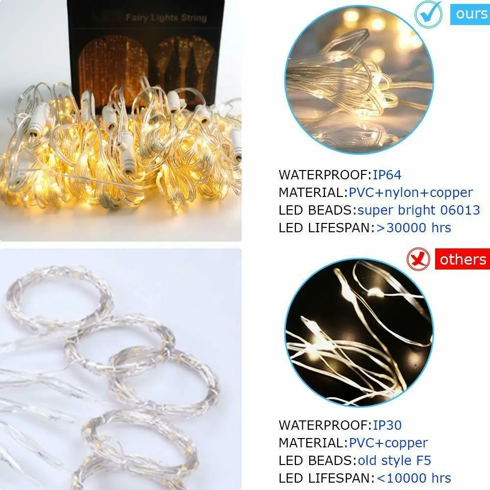 300 LED Fairy String Lights USB Curtain Window Wedding Decor + Controller | Лампы и освещение