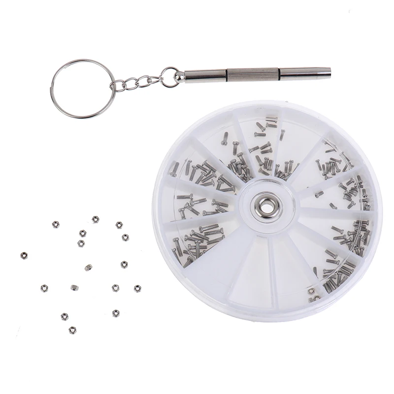 

120Pcs/Box Assorted Stainless Steel Glasses Screws Set With Small Screwdriver For Glasses, Watches, Electronic