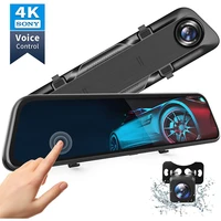 12 inch full touch screen car dvr hisilicon 4k uhd driving recorder sony imx415 lens gps waterproof night vision rearview mirror