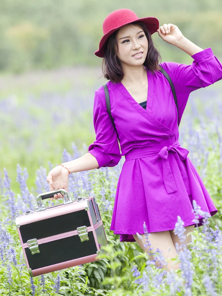 Шкатулка для ювелирных изделий синего цвета органайзер большой емкости