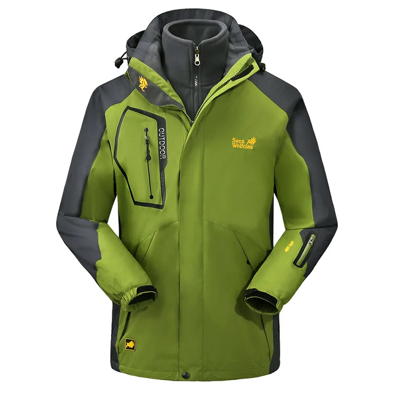Мужская и женская зимняя ветровка с флисовой подкладкой капюшоном|Походные