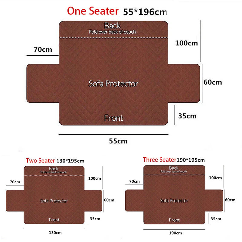 

Quilted Anti-wear Sofa Covers for Dogs Pets Kids Anti-Slip Couch Recliner Slipcovers Armchair Furniture Protector 1/2/3 Seater